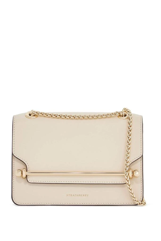 east/west mini compact shoulder bag in vanilla calf leather – On