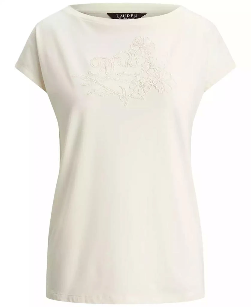 Ralph Lauren Women's Embroidered Jersey Tee, Regular & Petite 5