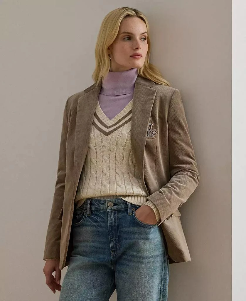 Ralph Lauren Women's Bullion Corduroy Long Sleeve Blazer 1