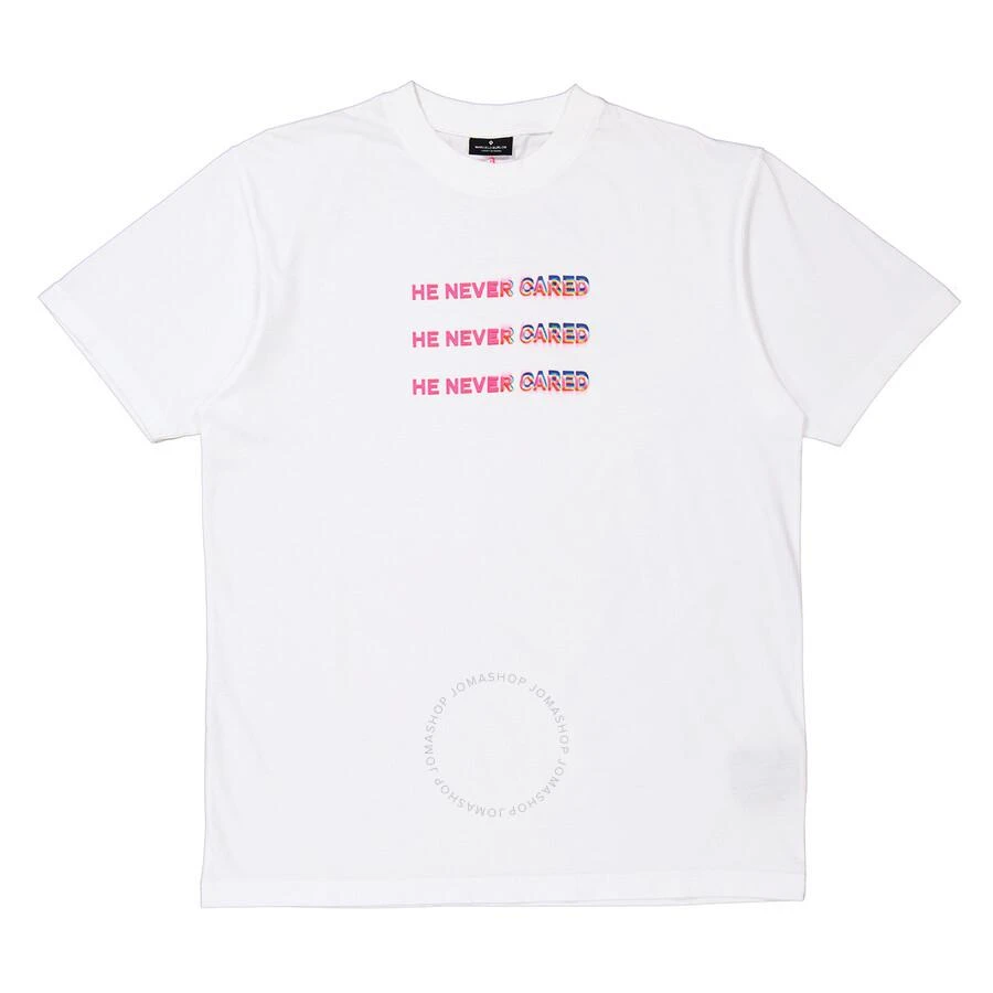 Marcelo Burlon Ladies "He Never Cared" Slogan T-Shirt 3