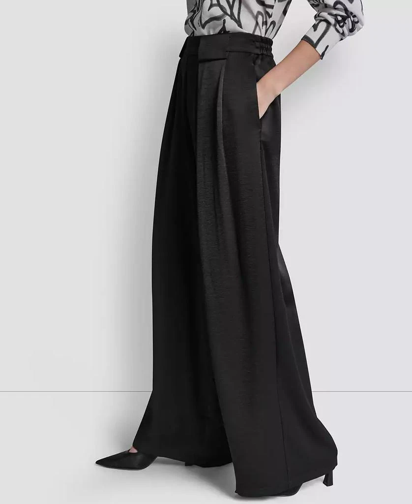 DKNY Women
s Pleated Wide-Leg Pull-On Pants 3