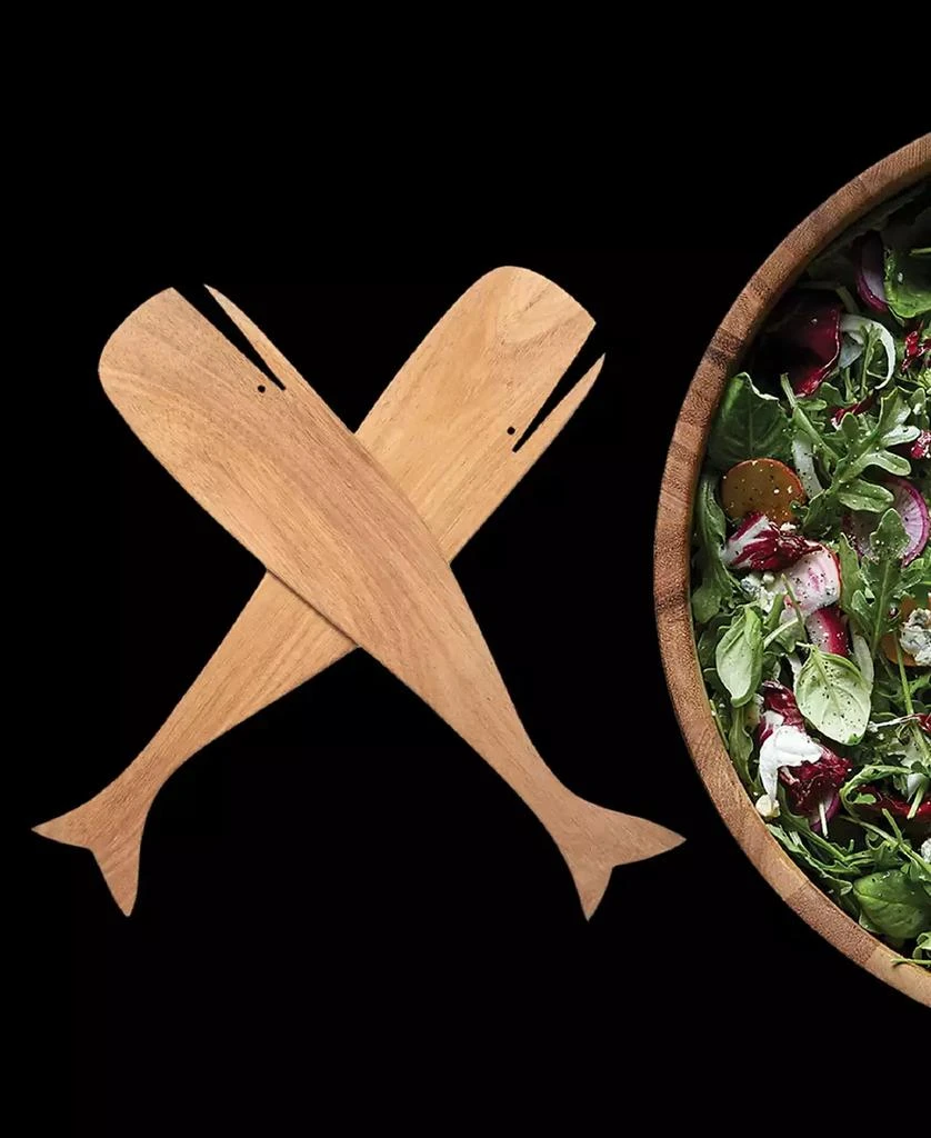 Ironwood Acacia Whale 2-Pc. Salad Server Set 3
