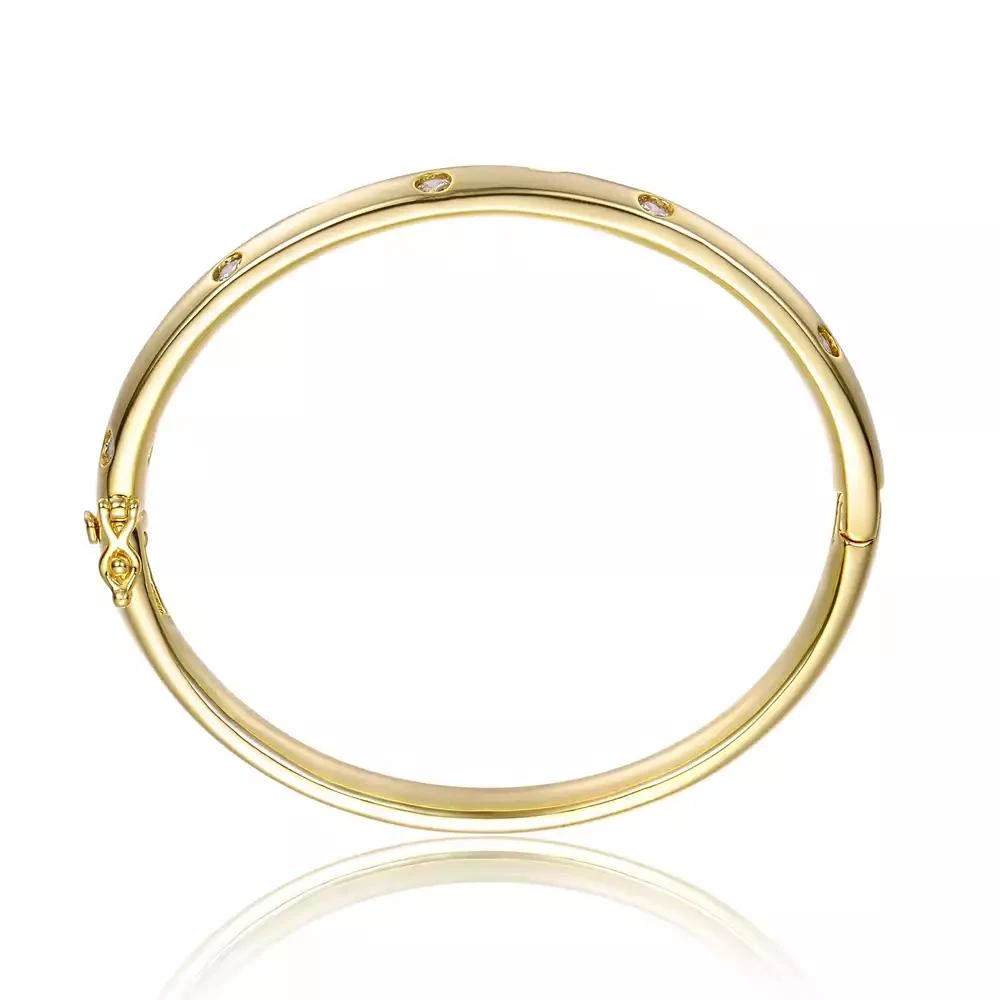 Rachel Glauber 14K Gold Plated Starry Galaxy Cubic Zirconia Bangle Bracelet 3