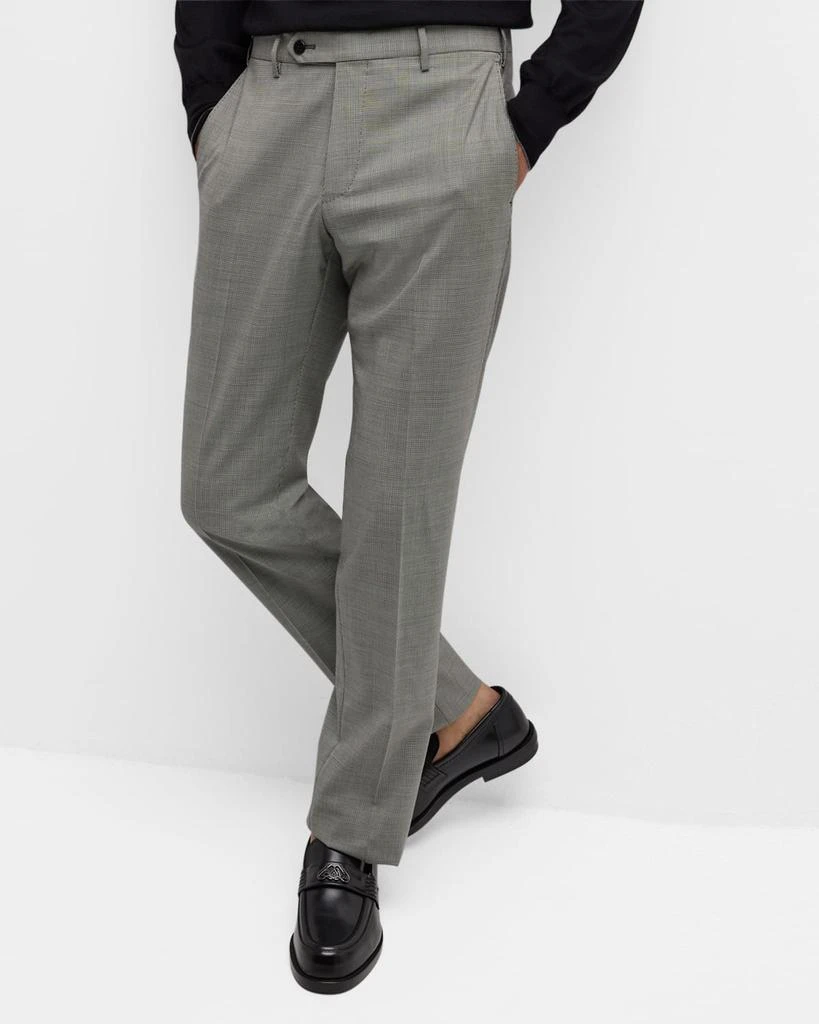 Zanella Men's Devon Wool Serge Houndstooth Trousers 4