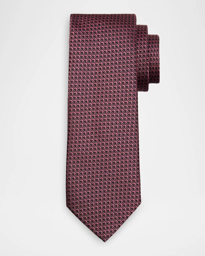 Canali Men's Houndstooth Silk Jacquard Tie 1