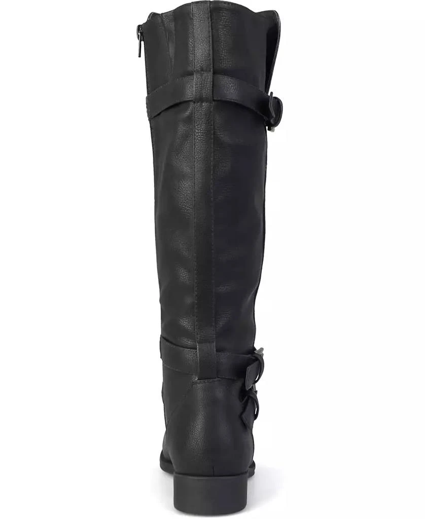 Journee Collection Women's Bite Wide Calf Knee High Buckle Boots 3