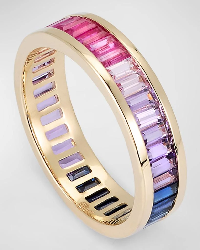 Sydney Evan 14K Gold and Gemstone Channel-Set Baguette Eternity Ring 3