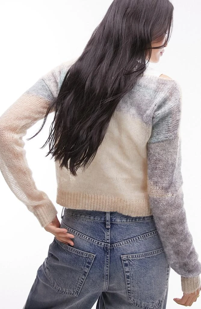 Topshop Sheer Abstract Crop Sweater 2