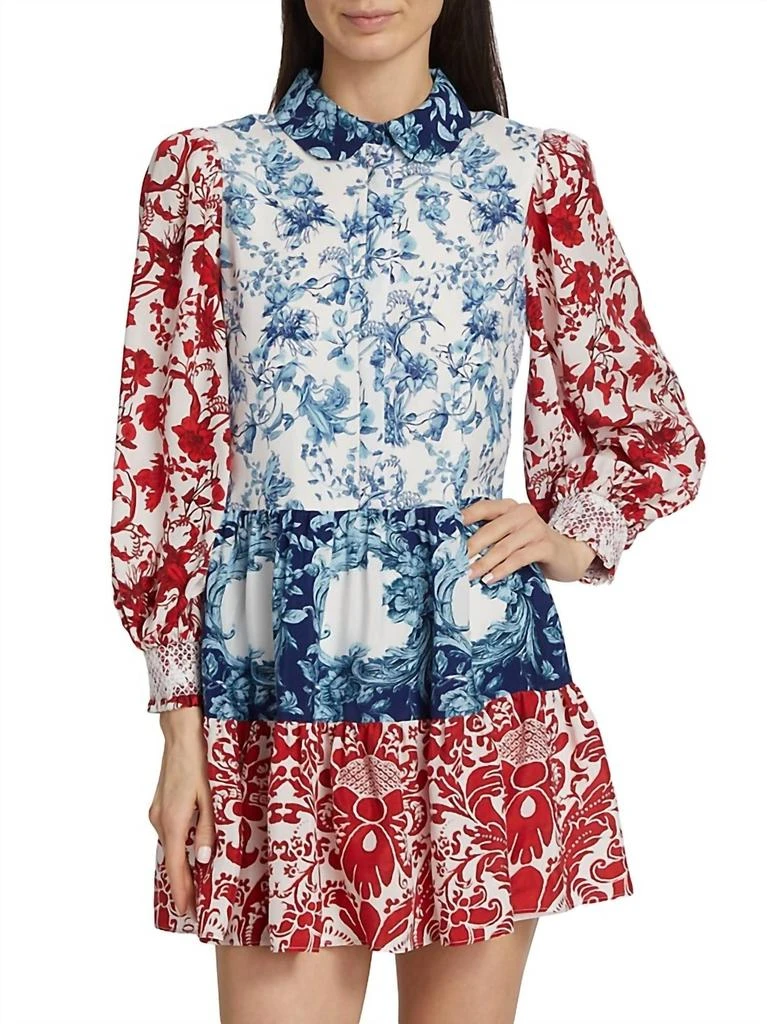 Alice + Olivia Paulie Tiered Dress In Je L'adore 1