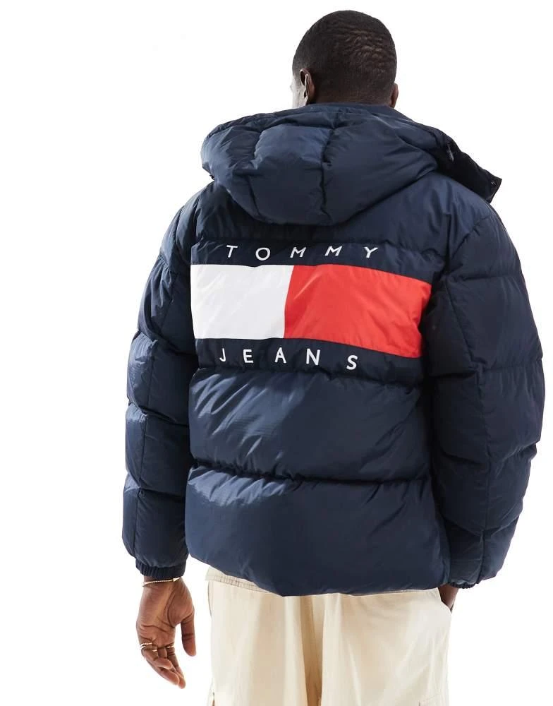 Tommy Jeans Tommy Jeans alaska puffer jacket with back flag graphic in navy 1