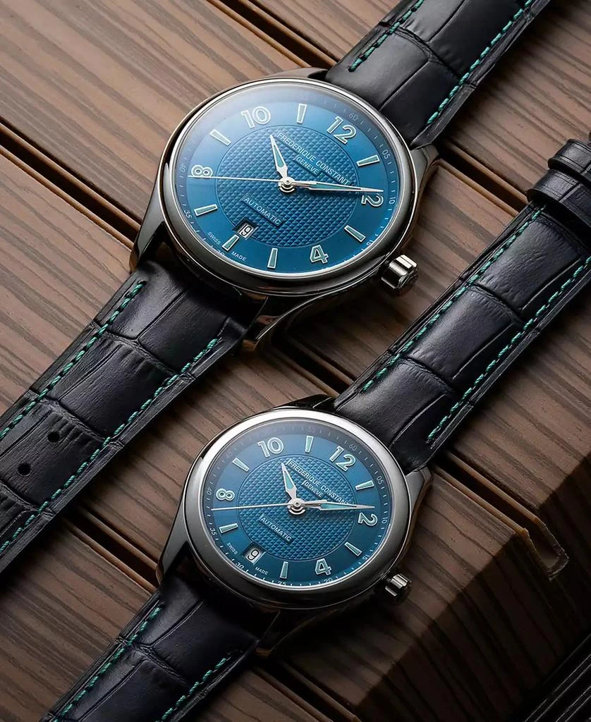 Frederique Constant Women
s Swiss Automatic Runabout Blue Leather Strap Watch 36mm 5