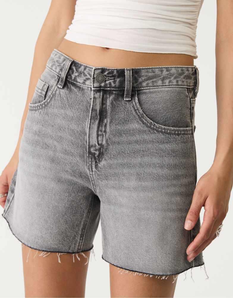 Stradivarius Stradivarius denim bermuda shorts in washed black