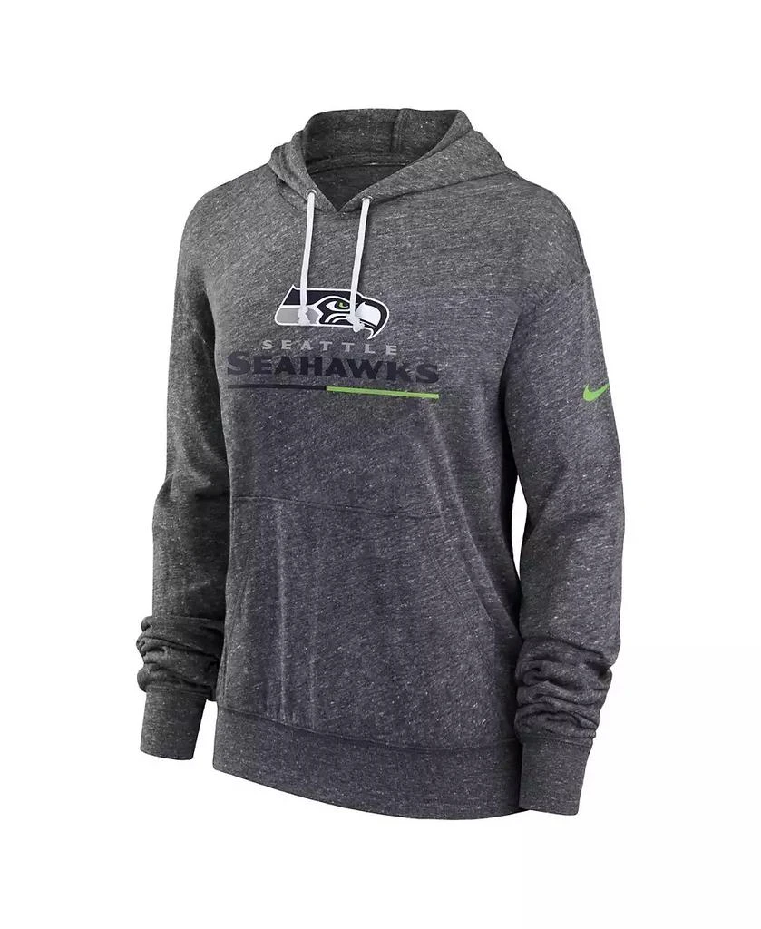 NIKE Women's Heather Charcoal Seattle Seahawks Team Spirit Gym Vintage Lightweight Hoodie Top 3