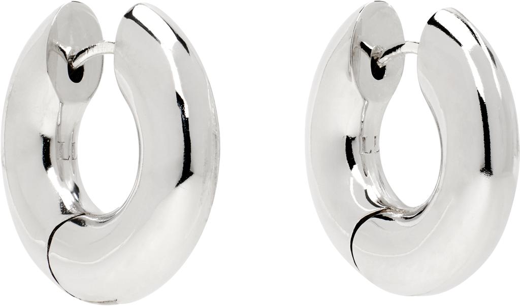 Laura Lombardi Silver Medium Terra Hoop Earrings