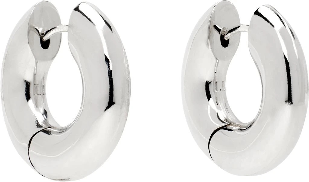 Laura Lombardi Silver Medium Terra Hoop Earrings 2