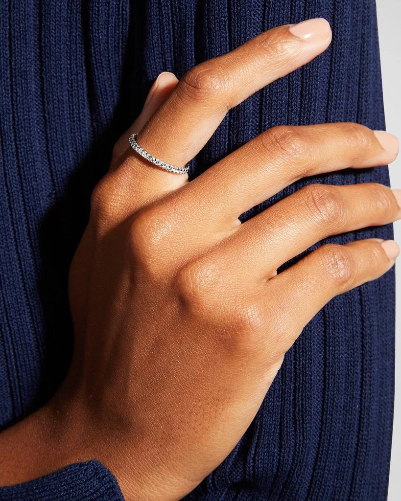 Memoire Platinum Round Diamond Eternity Ring, Size 6.5, 0.46-0.55tcw 2