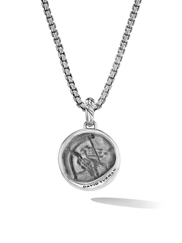 David Yurman Sagittarius Amulet in Sterling Silver with 18K Yellow Gold and Diamonds, 19MM