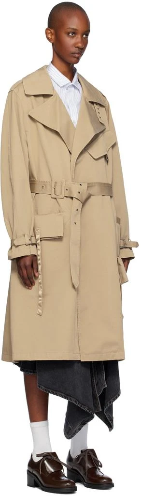 OPEN YY Beige Motorcycle Trench Coat 2