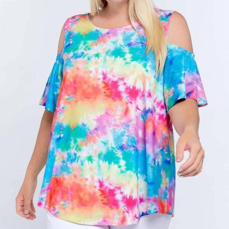 DAVI & DANI Cold Shoulder Plus Top 1