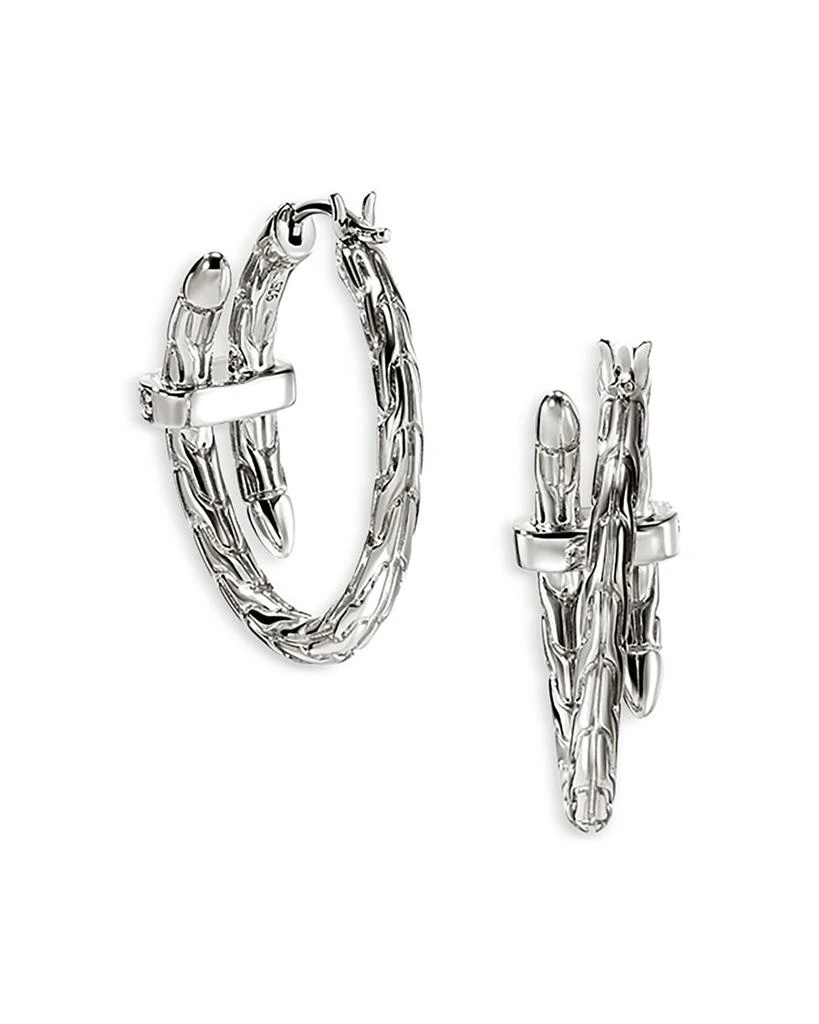 John Hardy Sterling Silver Diamond Spear Small Hoop Earrings 1