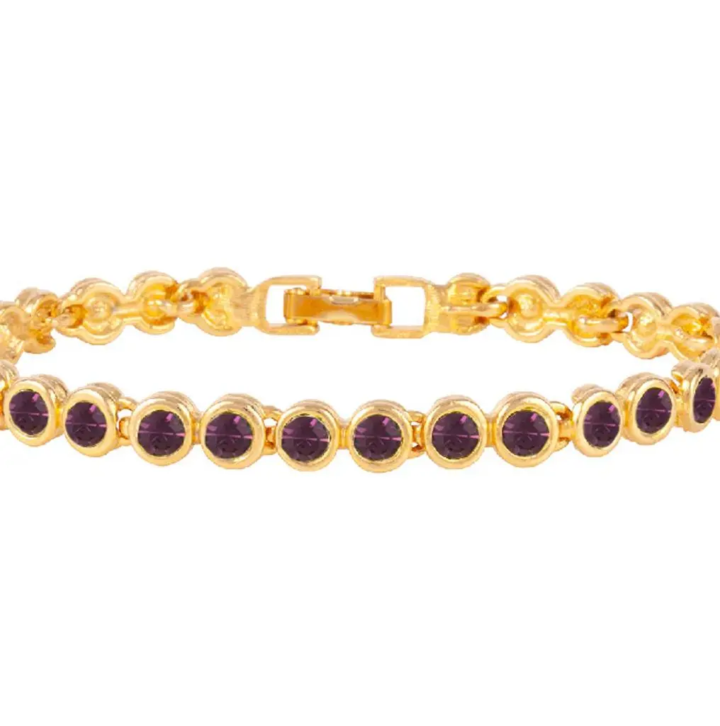 Susan Caplan Vintage 1990s vintage amethyst birthstone swarovski crystal tennis bracelet 2