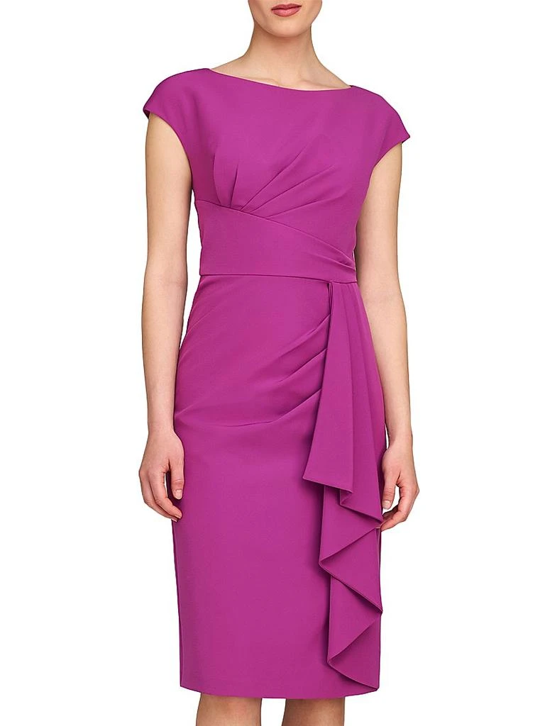 Kay Unger Linden Draped Crepe Cocktail Dress 3