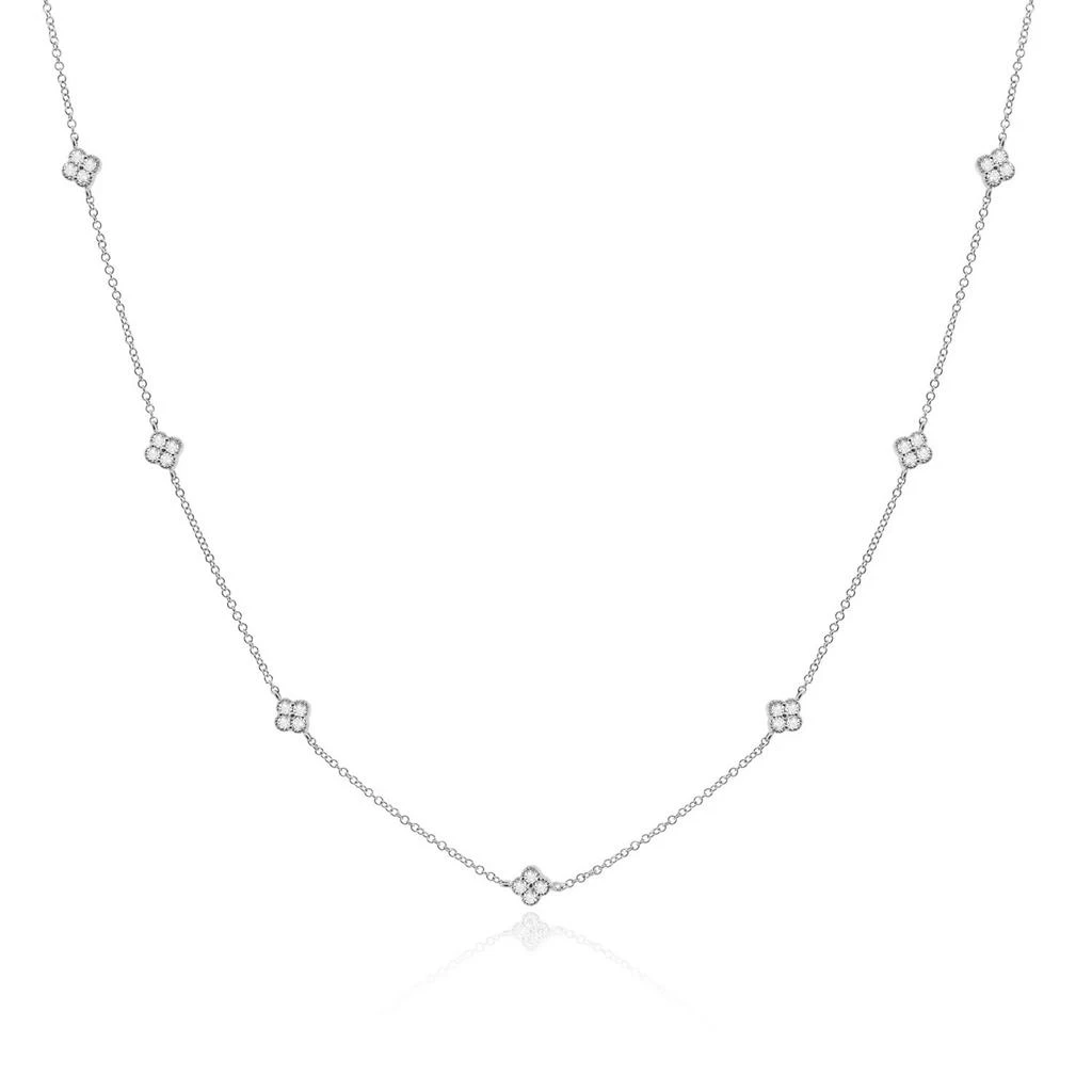 The Lovery Diamond Clover Station Necklace 1