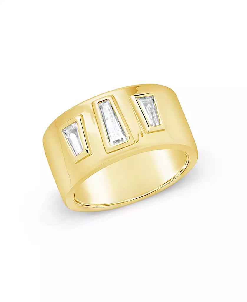 Sterling Forever Cubic Zirconia Colsie Cigar Band Ring