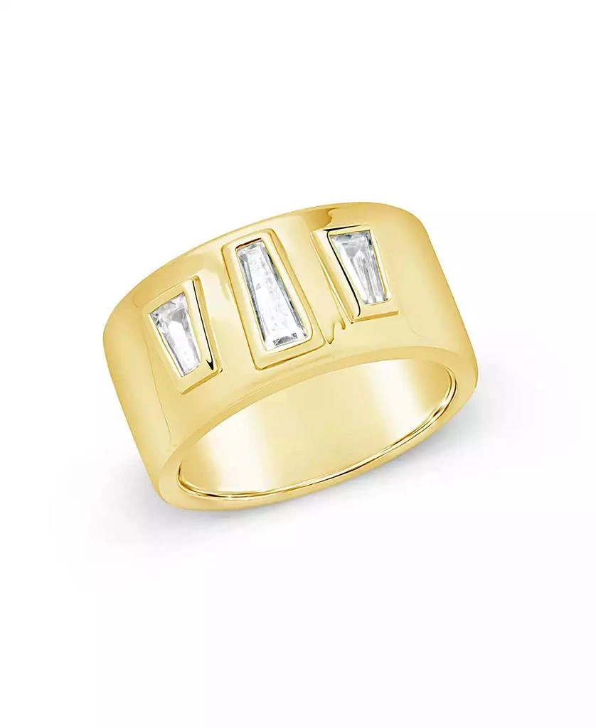 Sterling Forever Cubic Zirconia Colsie Cigar Band Ring 1