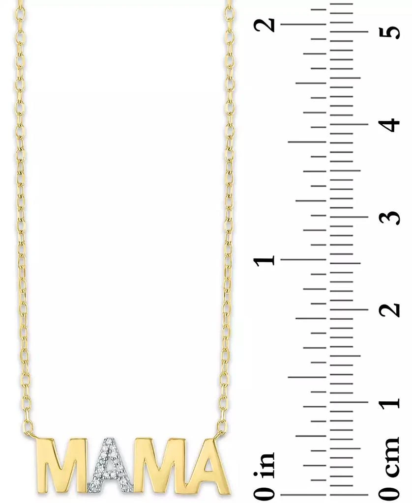 Macy's Diamond Accent MAMA Pendant Necklace in 14k Gold-Plated Sterling Silver, 16" + 2" extender 5
