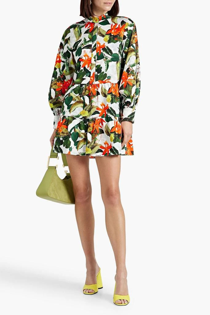 Alice + Olivia Cailin floral-print cotton-blend poplin mini dress 2