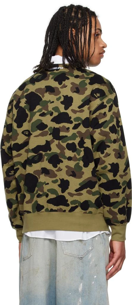 Bape Green 1st Camo Jacquard College Sweatshirt 3