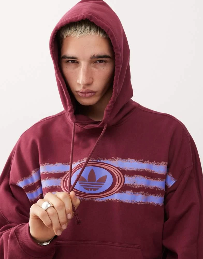 Adidas adidas Originals graphic hoodie in burgundy 4