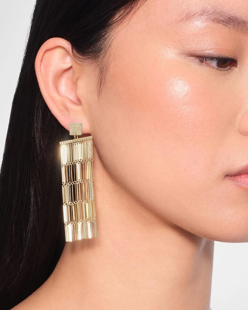 LANA Laser-Cut Rectangle Chandelier Earrings in 14K Gold 2