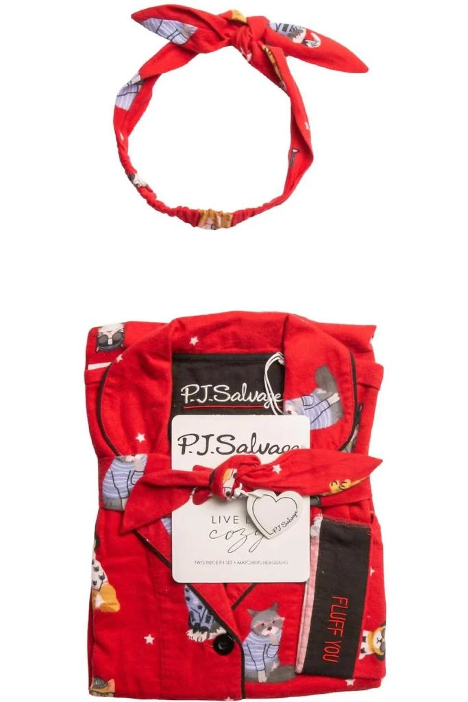 PJ Salvage Pj Salvage - Fluff You Cats Flannels Pajama Set 4