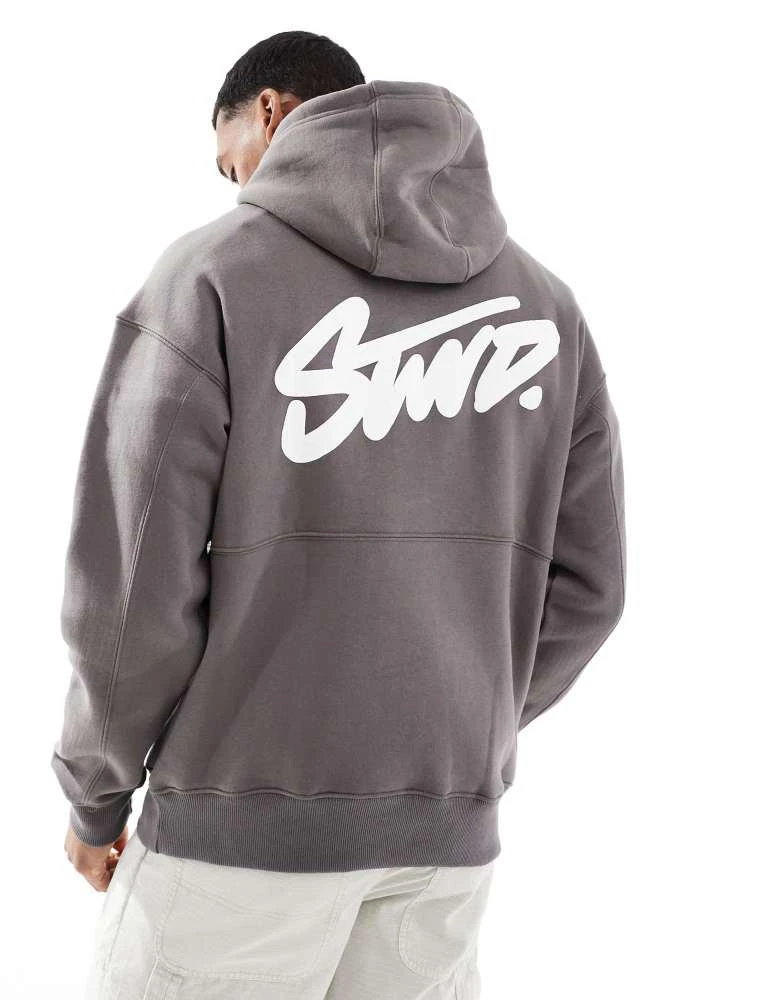 Pull&Bear Pull&Bear STWD hoodie in grey 1