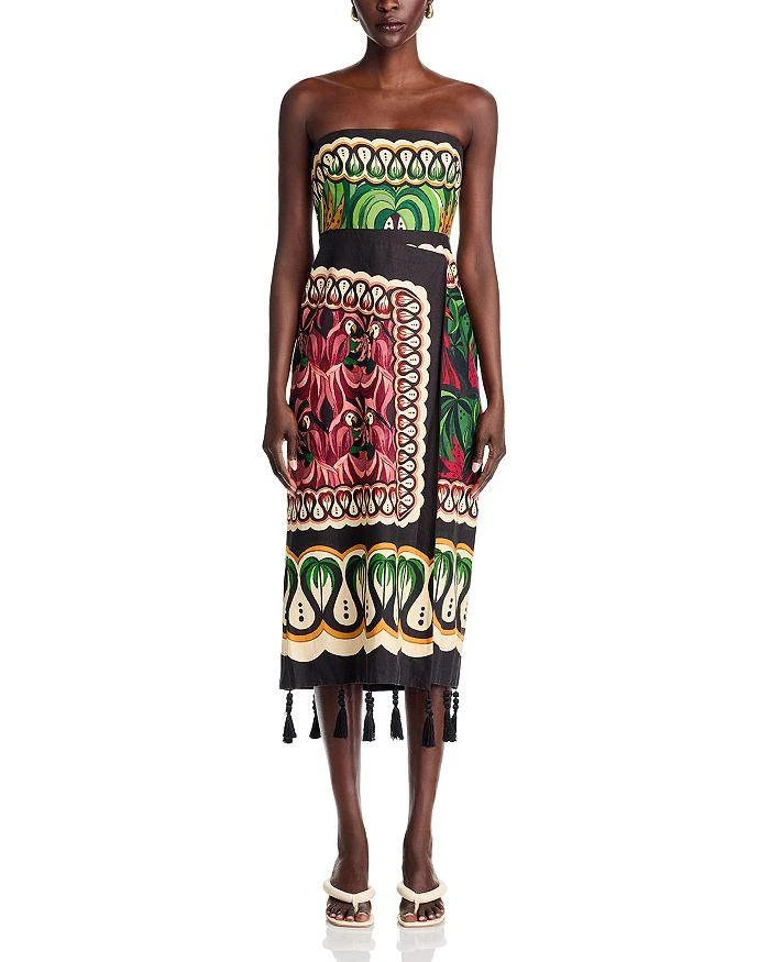 Farm Rio Coconut Tree Flowing Scarf Dress 7