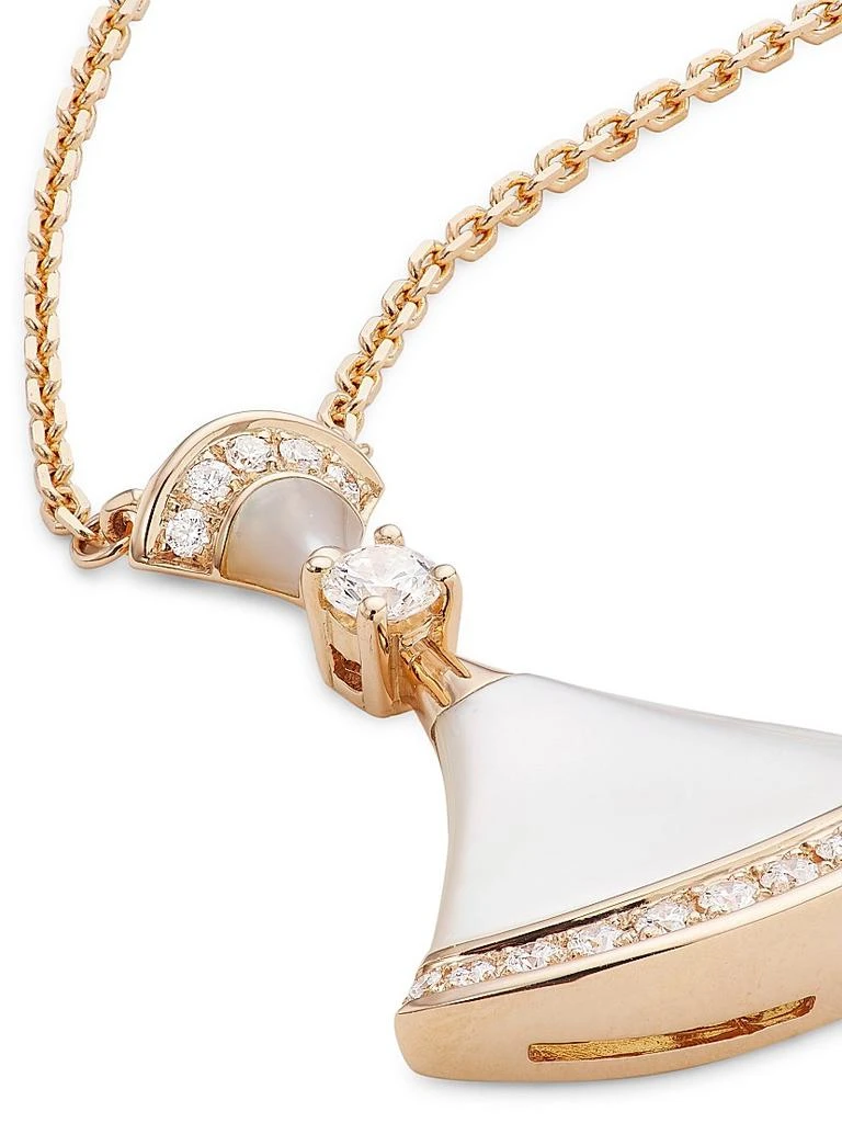 BVLGARI Divas' Dream 18K Rose Gold, Mother-Of-Pearl & Diamond Pendant Necklace 4
