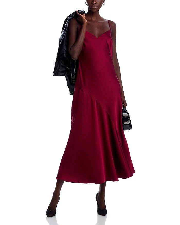 AQUA Satin Bias Cut Slip Midi Dress - Exclusive 3