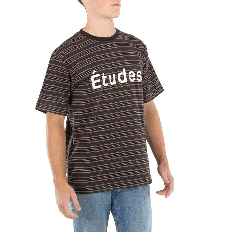 Etudes Brown Striped Wonder Logo T-Shirt 3