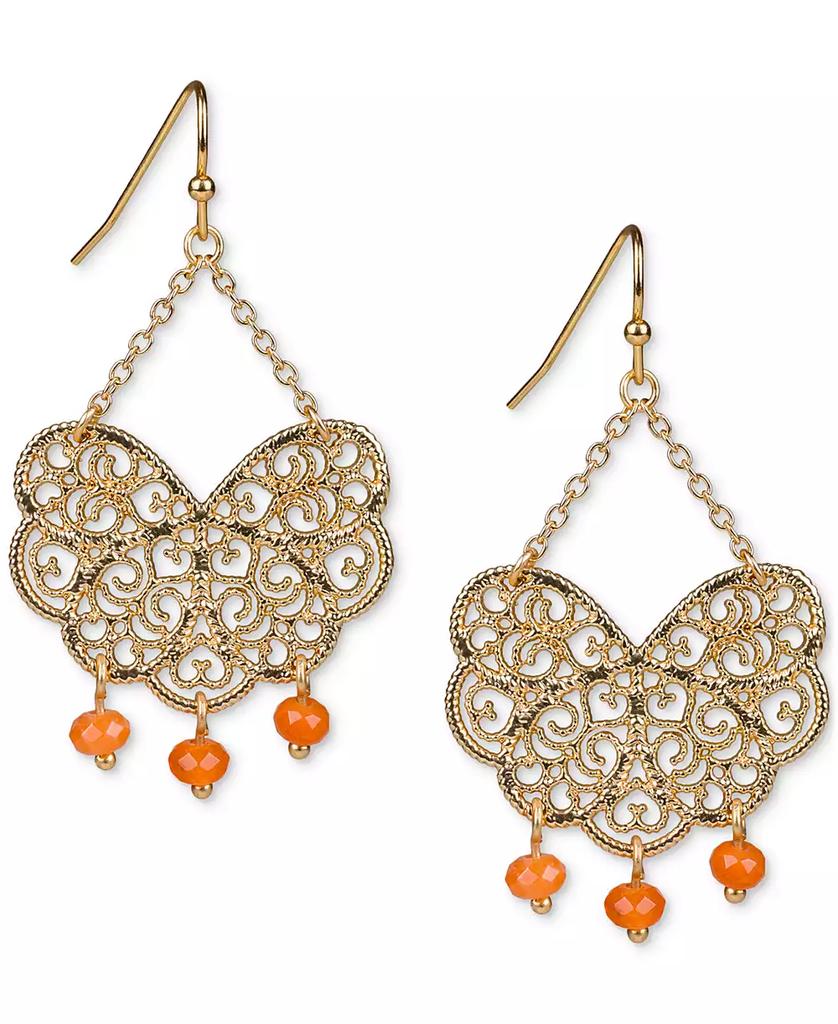 Patricia Nash Gold-Tone Filigree Beaded Drop Earrings