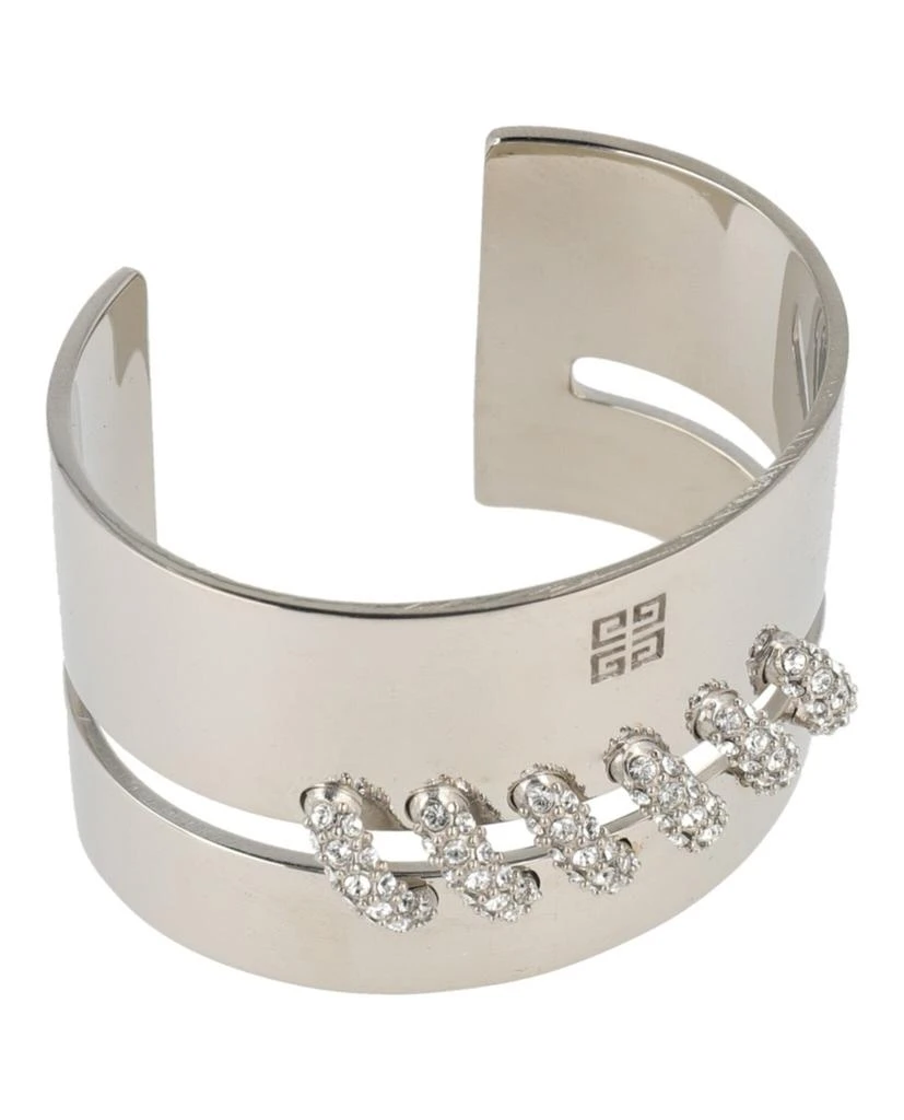 Givenchy Stitch Cuff Bracelet In Metal With Crystals