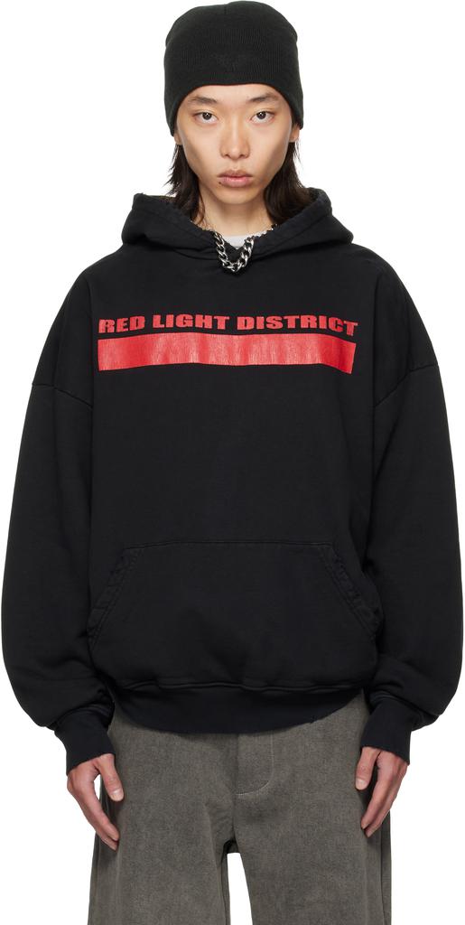ALEXANDER DIGENOVA Black 'Red Light District' Hoodie - Hoodies