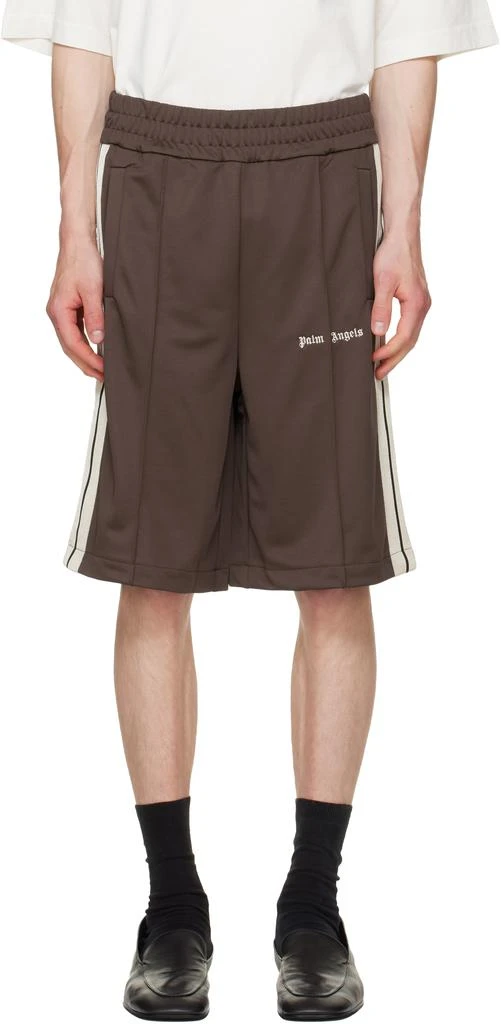 Palm Angels Brown Classic Logo Track Shorts