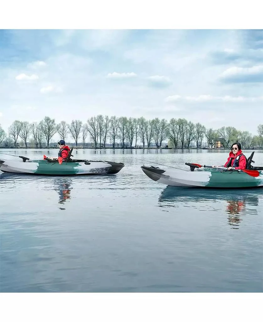 SUGIFT Sit-on-Top Fishing Kayak Boat With Fishing Rod Holders and Paddle-Gray 8