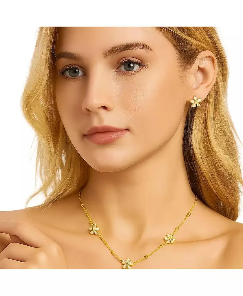 Dloria Marisol Crystal Blossom Necklace 
Earring Set 2