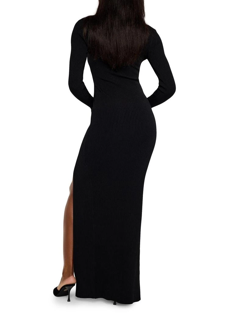Good American Virgo Rib-Knit Body-Con Gown 2
