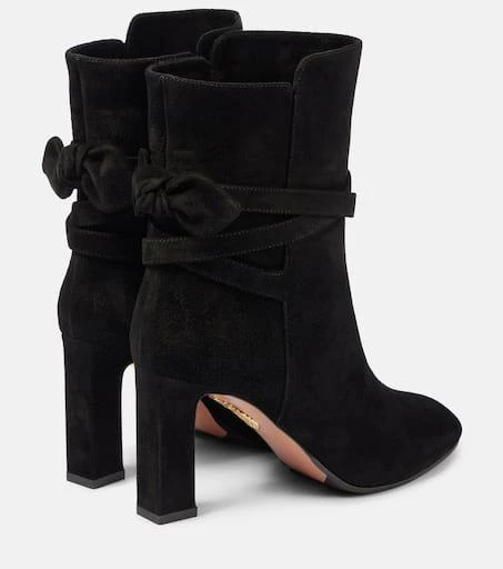 Aquazzura Very Bow Tie 85 suede ankle boots 2