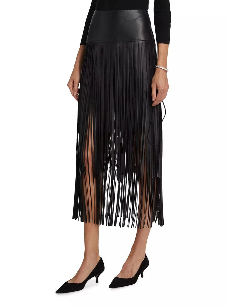 L'Agence Karolina Fringe Vegan Leather Skirt 4