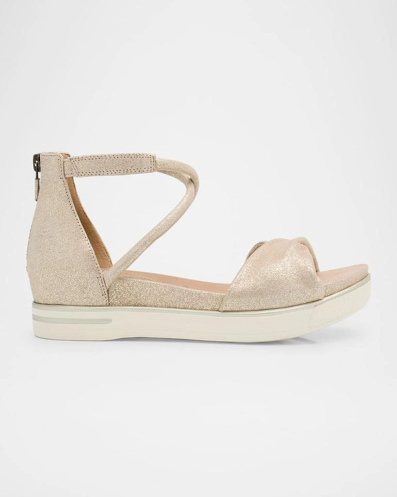 Eileen Fisher Suvi Metallic Crisscross Grip Wedge Sandals 1